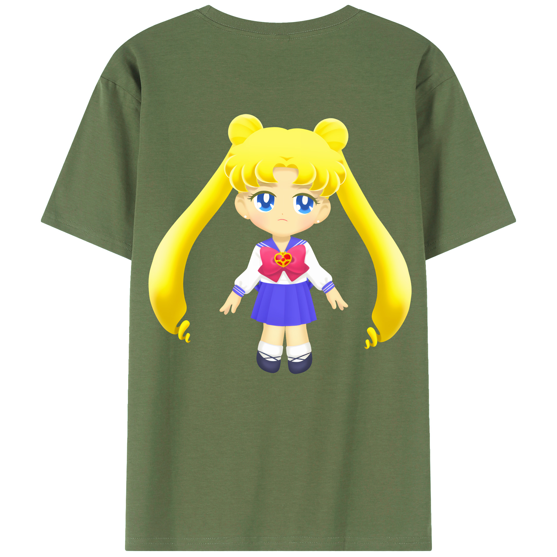 （画像用） 美少女戦士セーラームーン 愛野 美奈子 あいの みなこ Sailor Moon Aino Minako 綿100％ メンズ半袖Tシャツ（バックプリント） 通気性